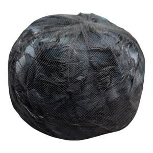 Vtg 1950s Haya Rochel Black Feather Covered Mesh Netting Pillbox Cloche Hat